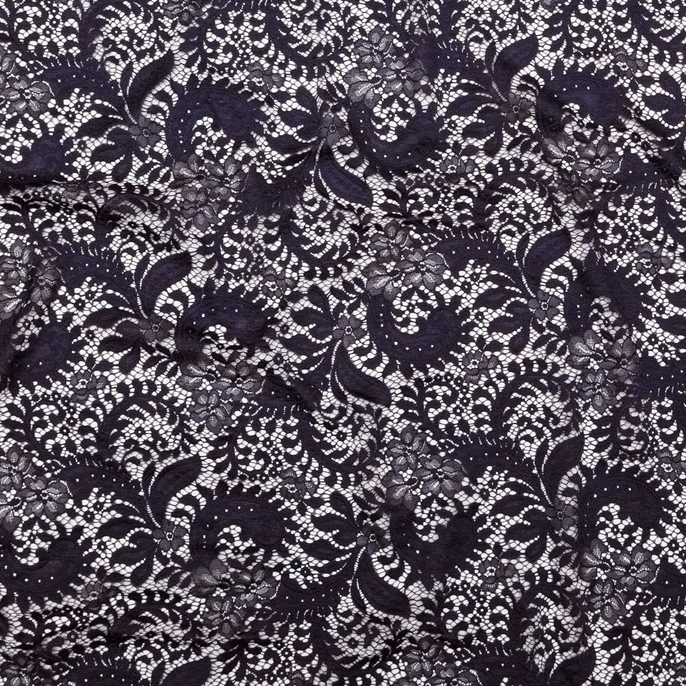 Italian Mulberry Floral Lace with Scalloped Eyelash Edges