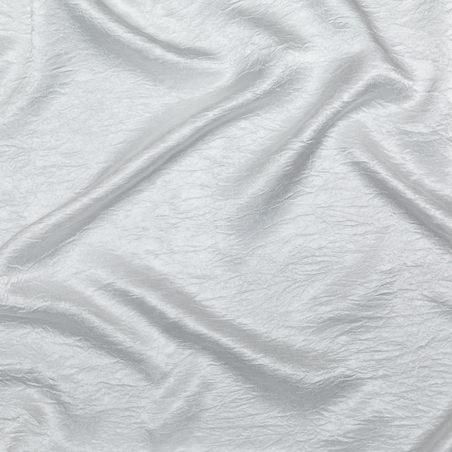 Italian White Wrinkled Polyester Satin