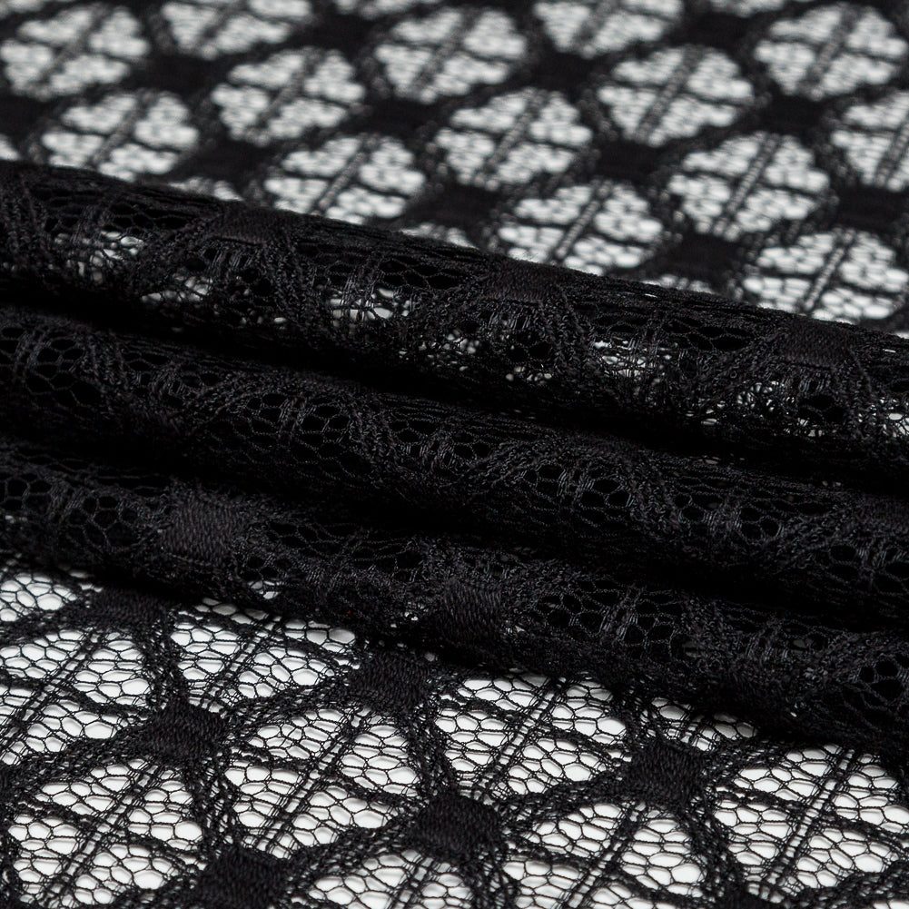 Milly Black Diamond Polyester Lace Folded