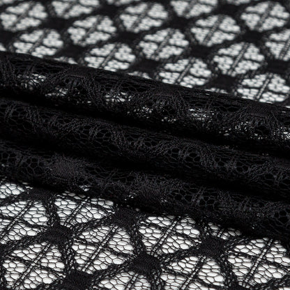 Milly Black Diamond Polyester Lace Folded