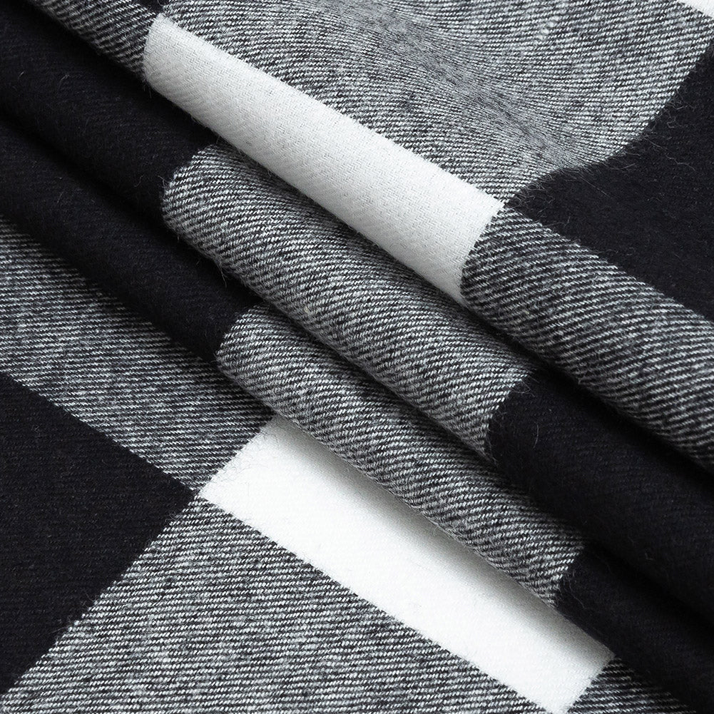 Buffalo Check Cotton Flannel - Black and White - Seco Collection Detail