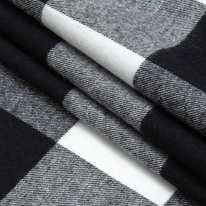 Buffalo Check Cotton Flannel - Black and White - Seco Collection Detail