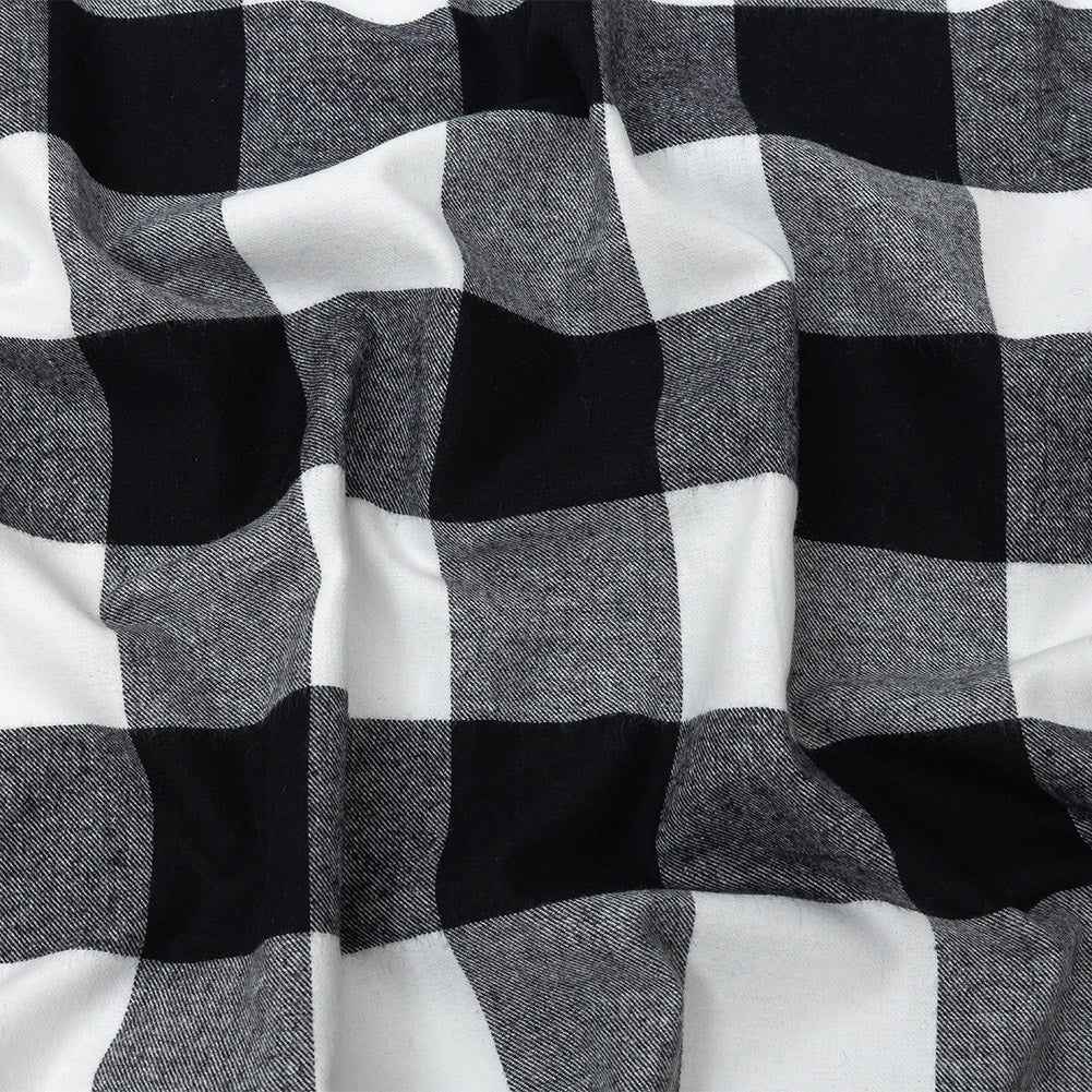Buffalo Check Cotton Flannel - Black and White - Seco Collection