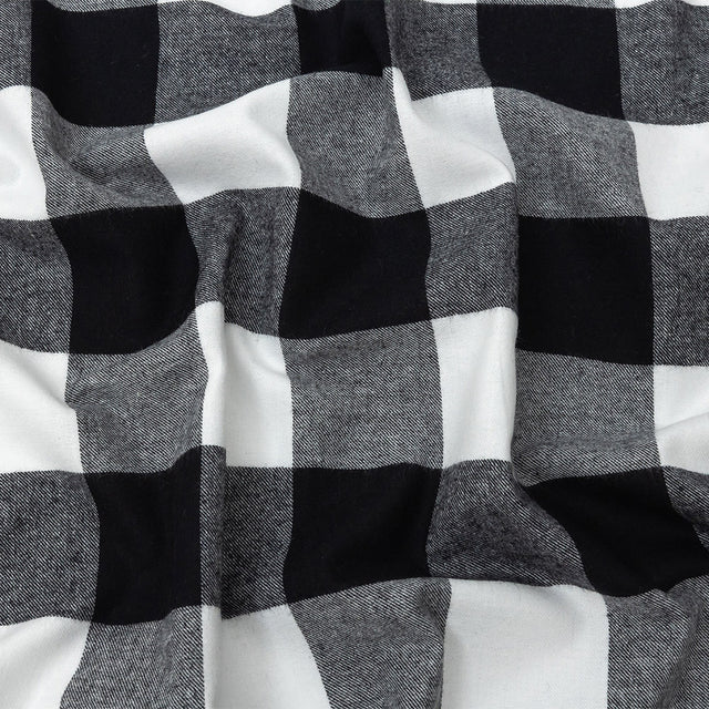 Buffalo Check Cotton Flannel - Black and White - Seco Collection