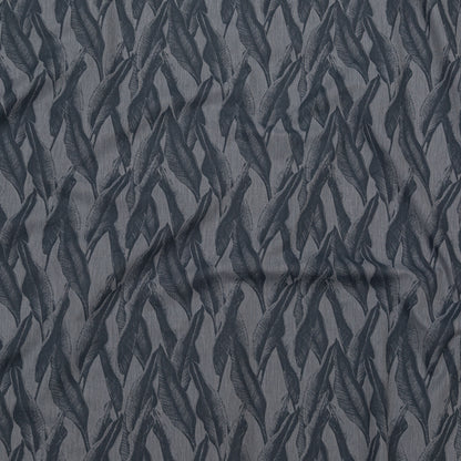 Organic Cotton Shirting - Heathered Icelandic Blue and Grisaille Leaves