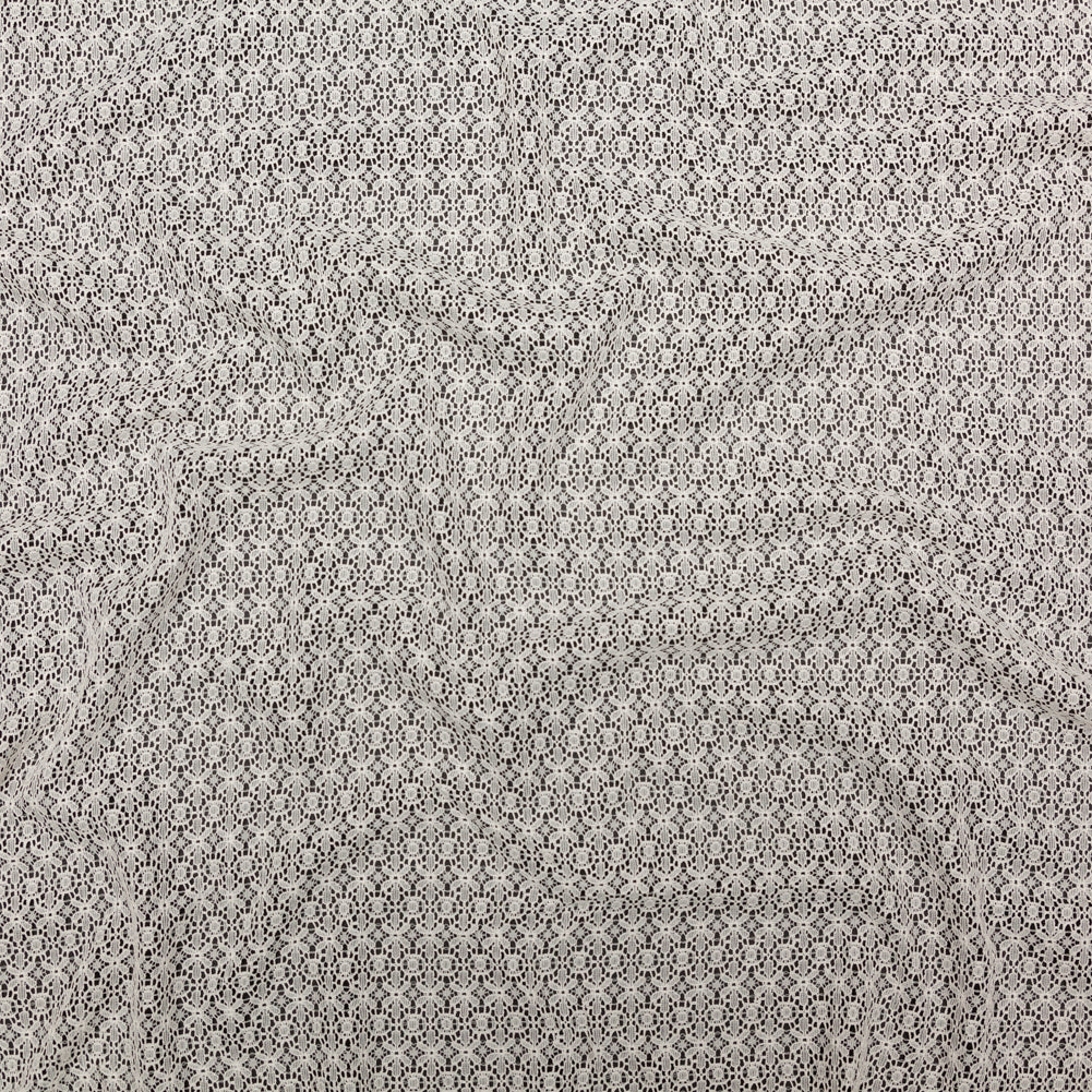 Famous NYC Designer Crystal Gray Stretch Floral Lace