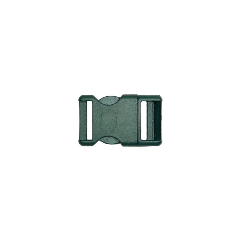 Lucille Italian Medium Hunter Green Plastic Release Buckle Detail