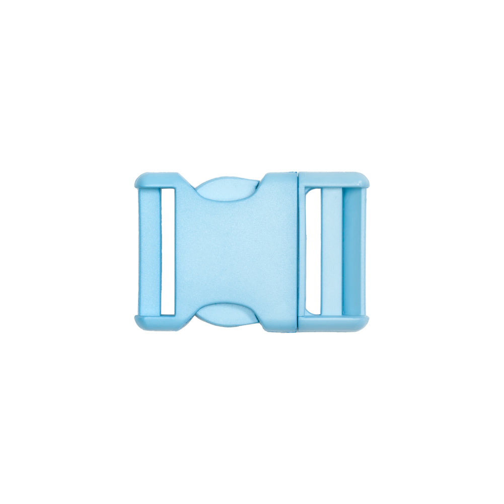 Lucille Italian Large Plume Blue Plastic Release Buckle Detail