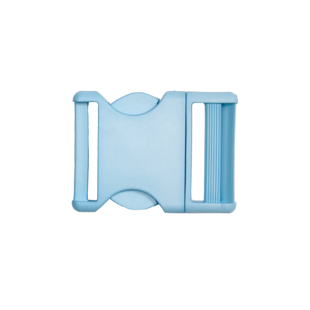 Lucille Italian Extra Large Plume Blue Plastic Release Buckle Detail