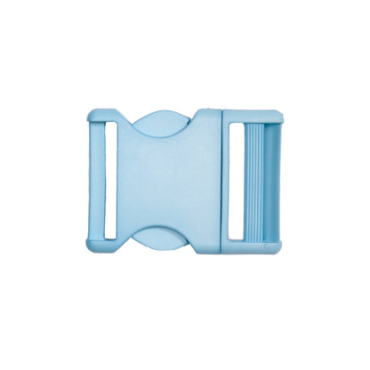 Lucille Italian Extra Large Plume Blue Plastic Release Buckle Detail