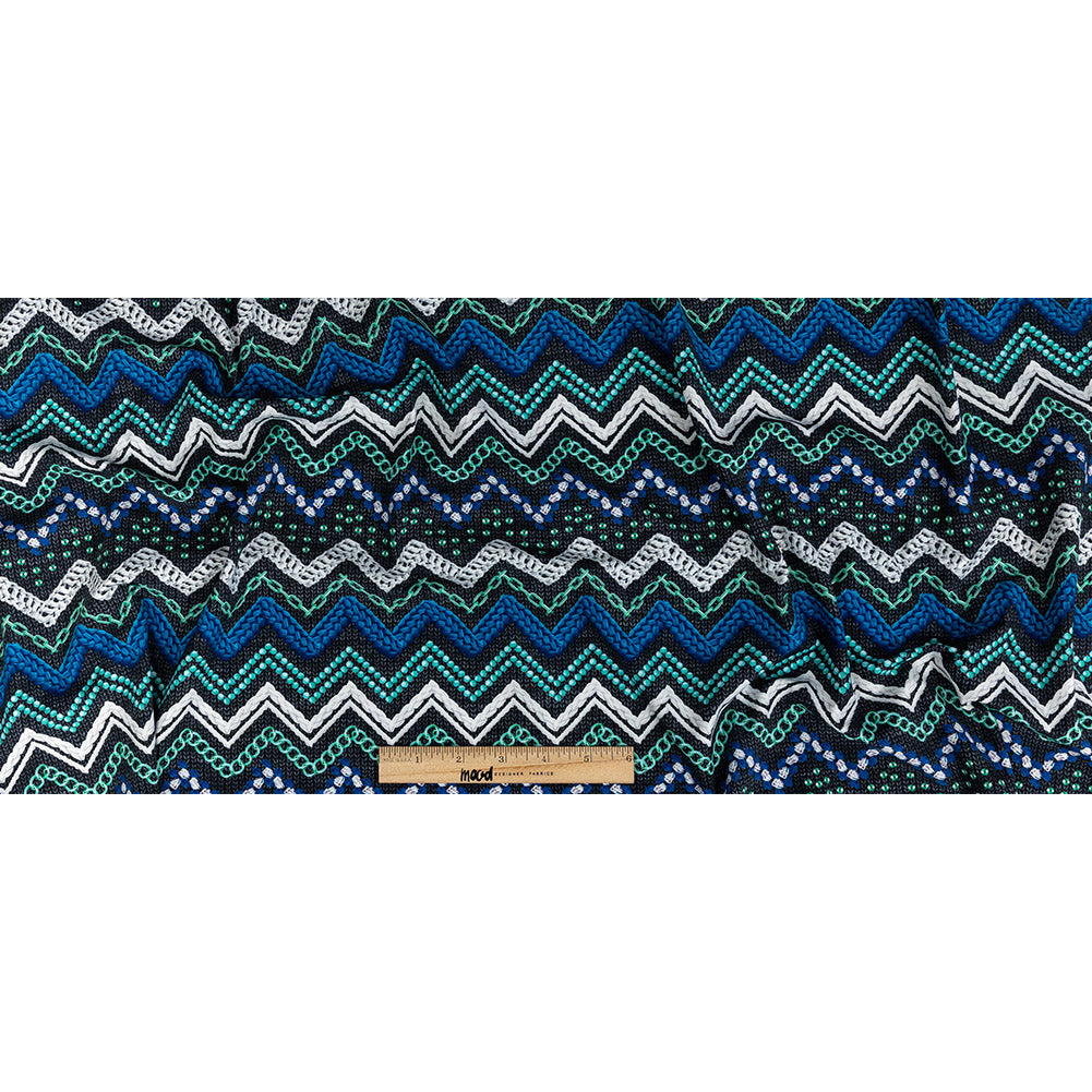 Compression Swimwear Tricot, UV Protective with Aloe Vera Microcapsules - Monaco Blue and Aqua Nautical Ropes - Caye Collection Full