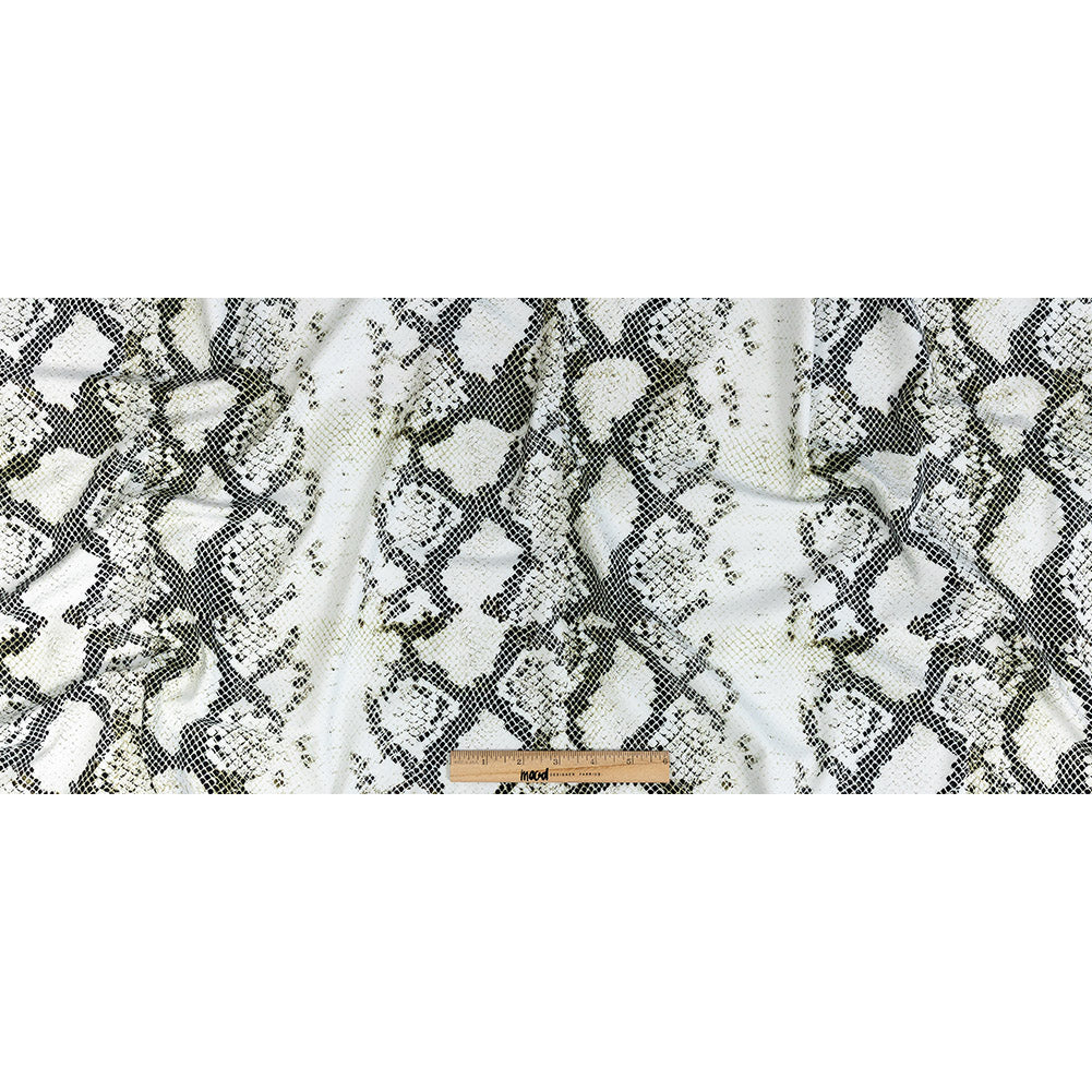 Compression Swimwear Tricot, UV Protective with Aloe Vera Microcapsules - White and Black Python - Caye Collection Full
