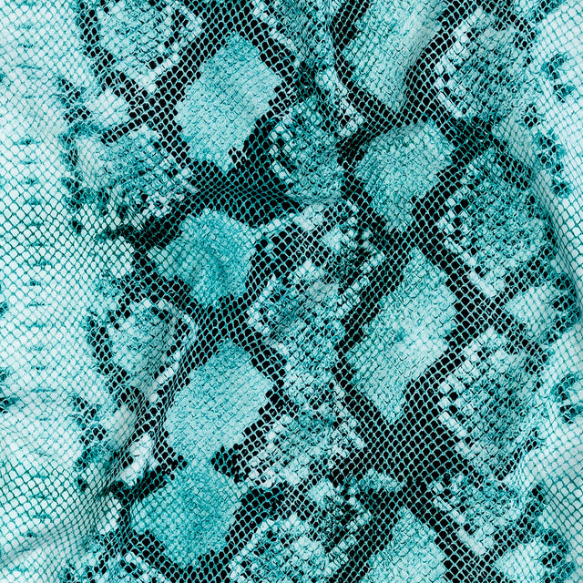 Compression Swimwear Tricot, UV Protective with Aloe Vera Microcapsules - Turquoise Python - Caye Collection