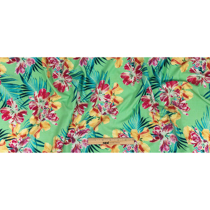 Compression Swimwear Tricot, UV Protective with Aloe Vera Microcapsules - Seafoam, Wild Orchid and Tangerine Tropical Floral - Caye Collection Full