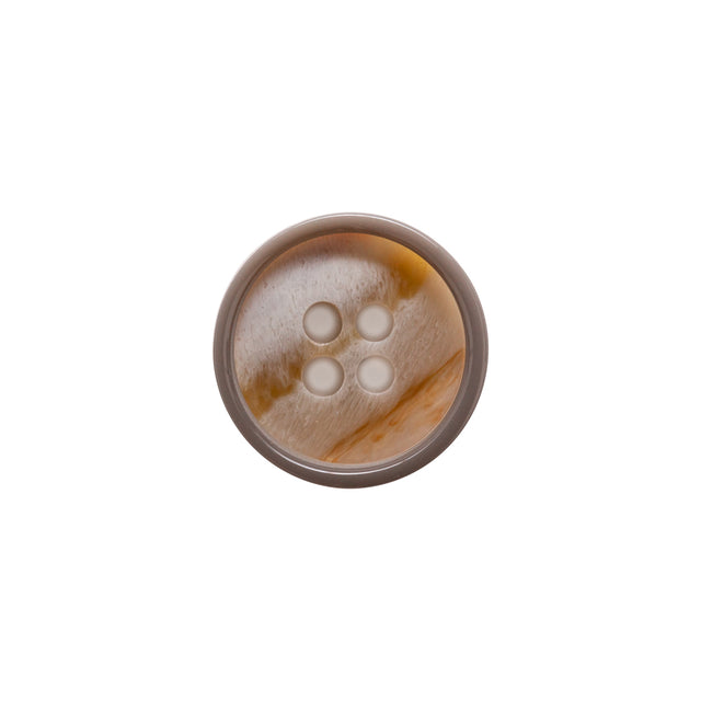 Italian Mourning Dove and Beige Abstract 4-Hole Plastic Button - 24L/15mm