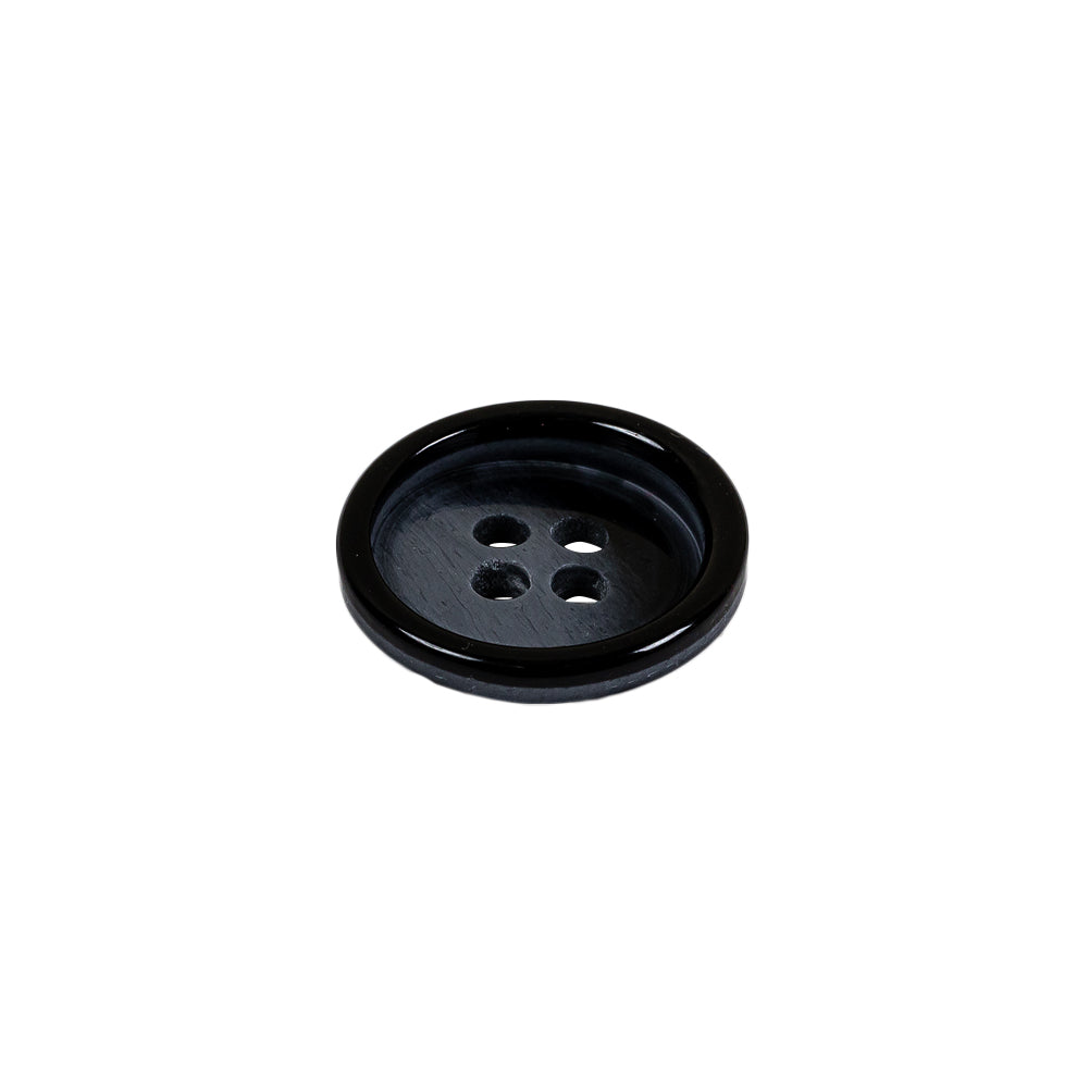Italian Navy Abstract 4-Hole Plastic Button - 24L/15mm Folded