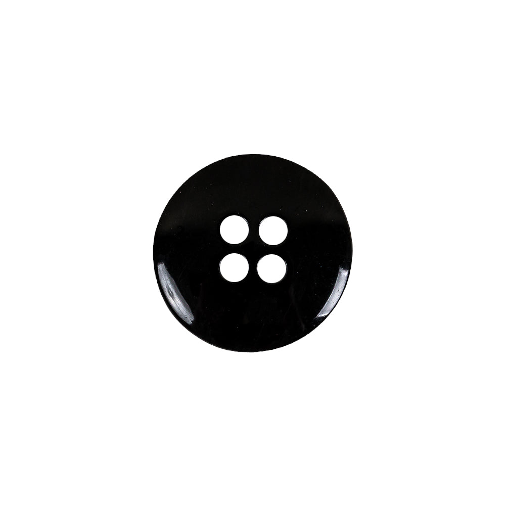 Italian Black Abstract 4-Hole Plastic Button - 24L/15mm Detail