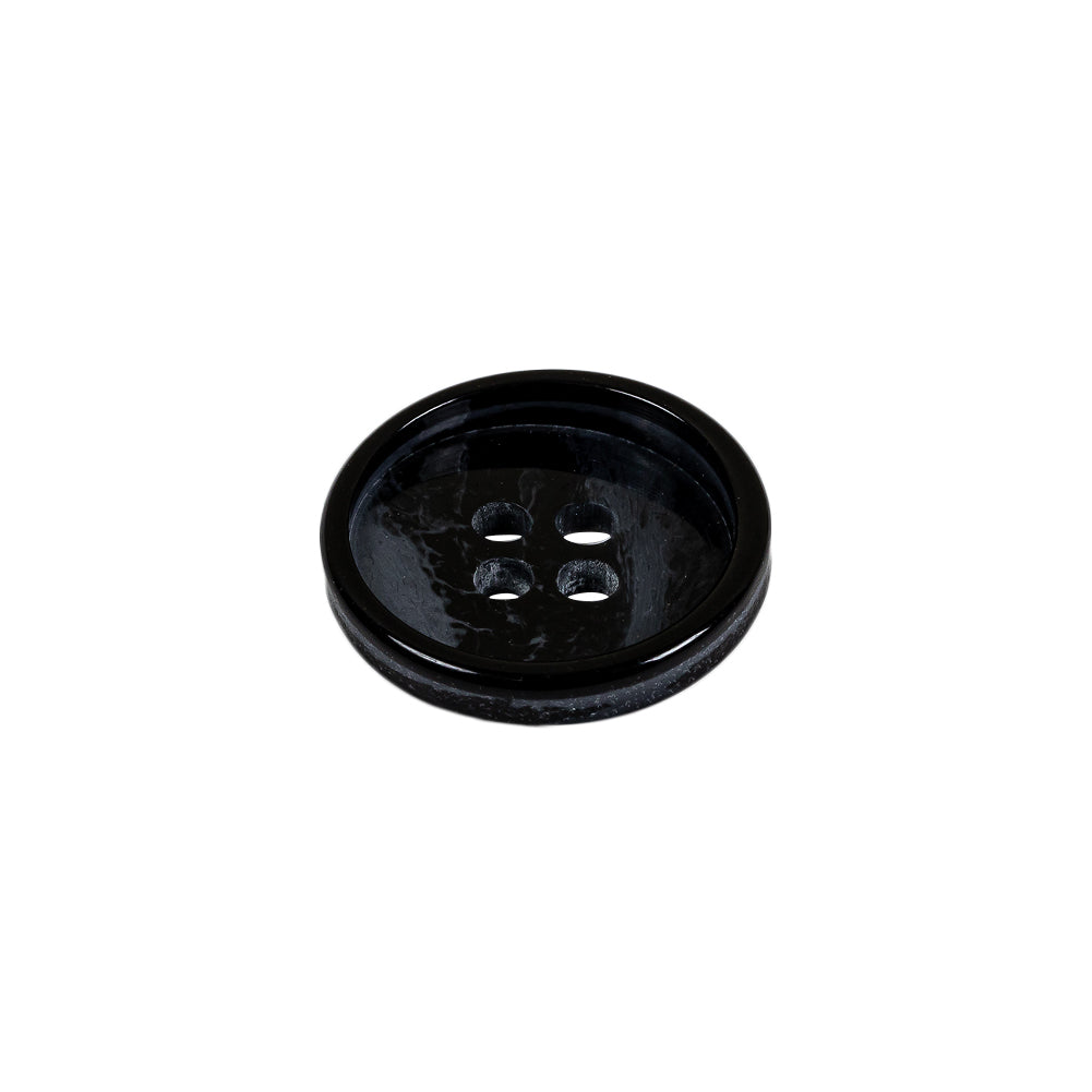 Italian Navy Abstract 4-Hole Plastic Button - 28L/18mm Folded