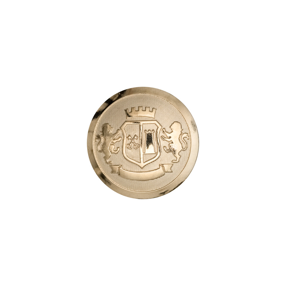 Italian Gold Crest Plastic Shank Back Button - 24L/15mm