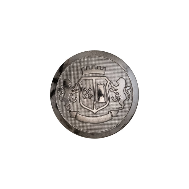 Italian Silver Crest Plastic Shank Back Button - 32L/20mm