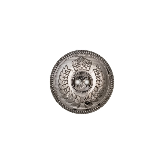 Italian Silver 2-Hole Crest Button - 24L/15mm