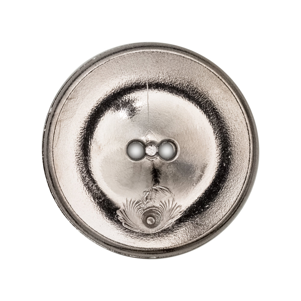 Italian Silver 2-Hole Crest Button - 44L/28mm Detail
