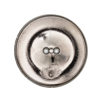 Italian Silver 2-Hole Crest Button - 44L/28mm Detail