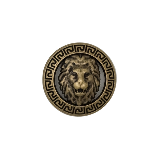 Italian Antique Gold Metal Crest Shank Button - 32L/20mm