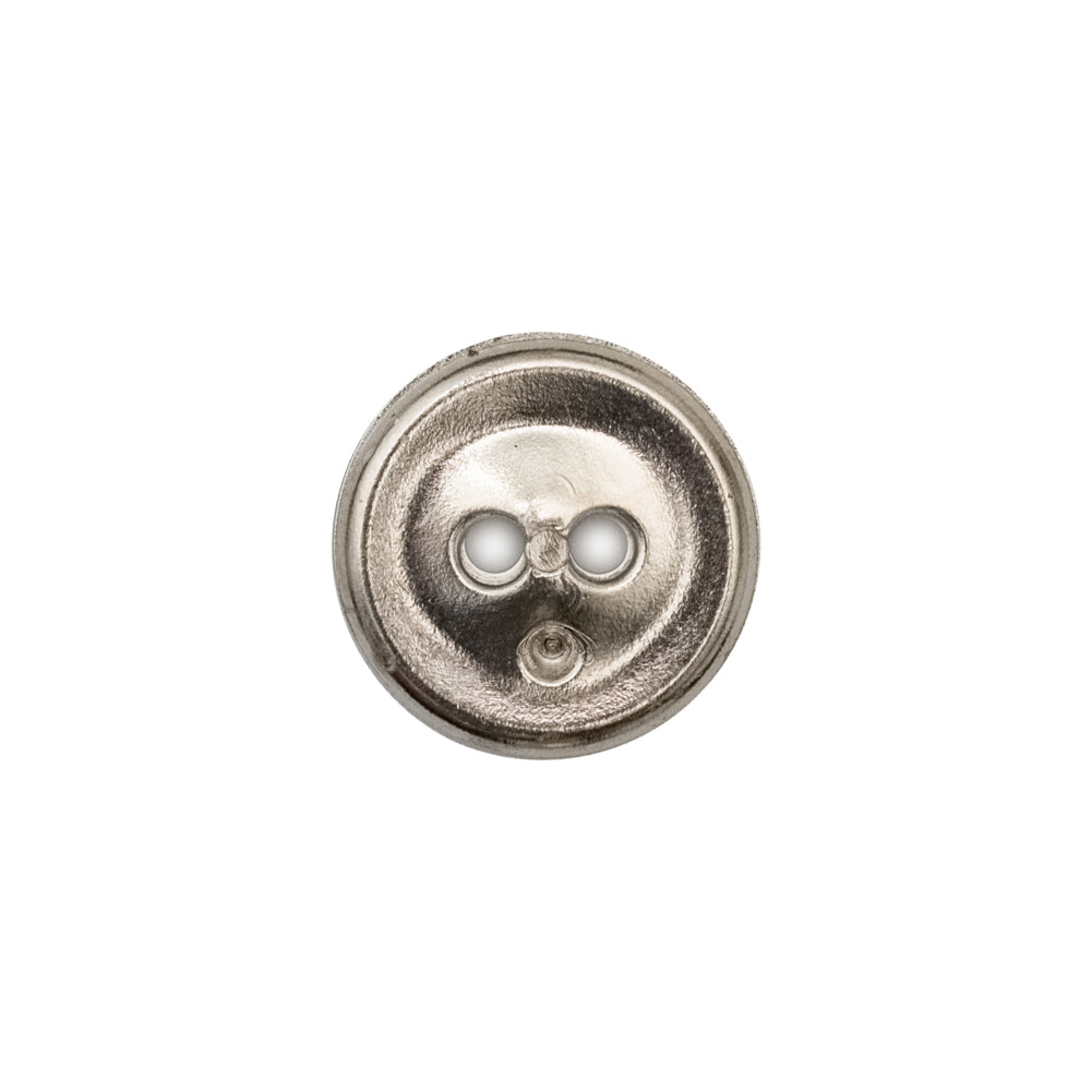 Italian Silver and Black 2-Hole Crest Button - 24L/15mm Detail