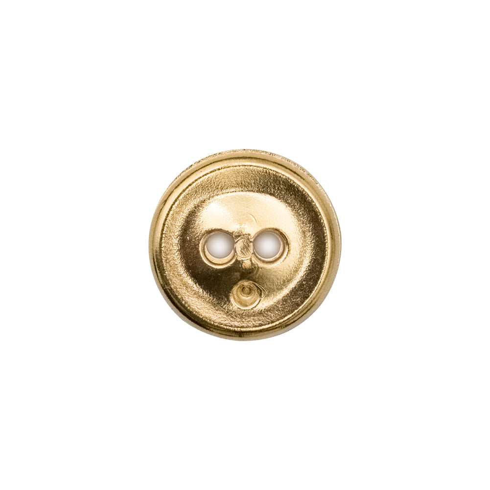 Italian Gold and Red 2-Hole Crest Button - 24L/15mm Detail