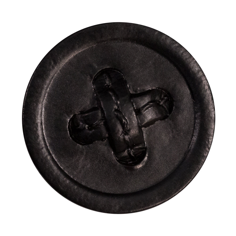 Black Cross Stitch Plastic Shank Back Button - 54L/34mm