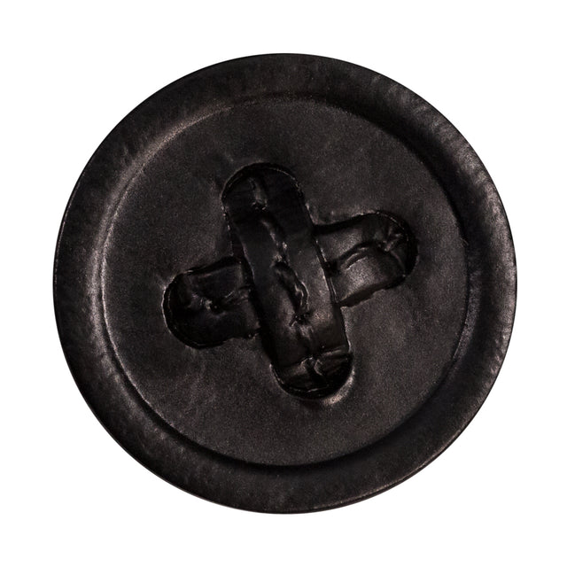 Black Cross Stitch Plastic Shank Back Button - 54L/34mm