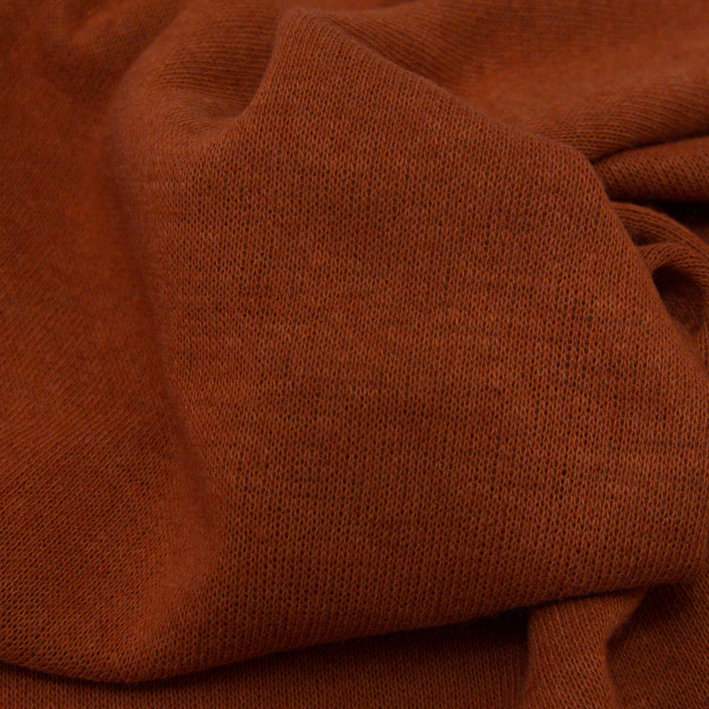 Italian Baked Clay and Carob Brown Reversible Wool Double Knit Detail