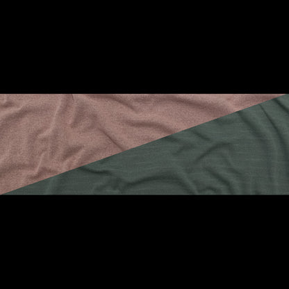 Italian Striped Sea Spray, Castor Gray and Adobe Rose Reversible Wool Double Knit Full