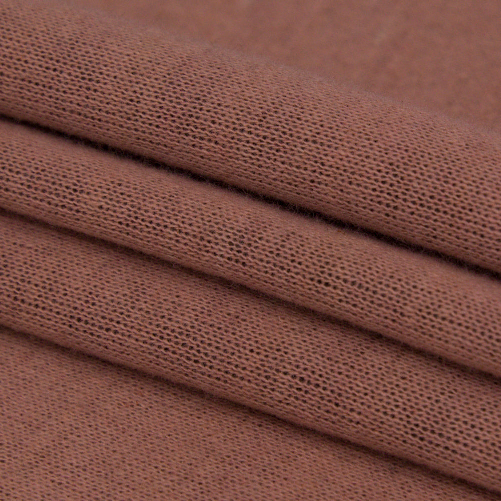 Italian Salmon and Brown Reversible Wool Double Knit Folded