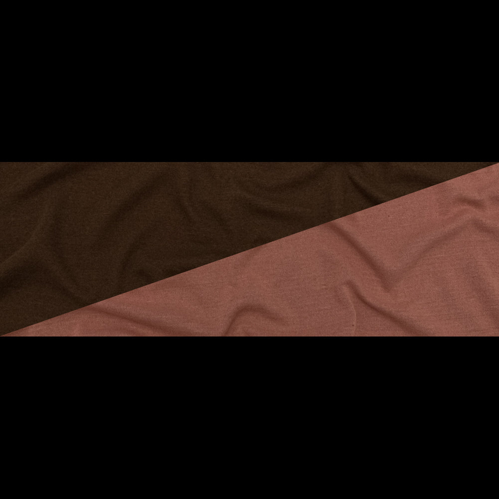 Italian Salmon and Brown Reversible Wool Double Knit Full