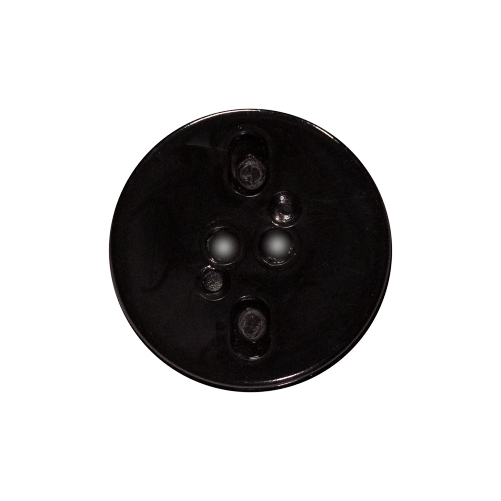 Italian Black 2-Hole Plastic Button - 36L/23mm Detail