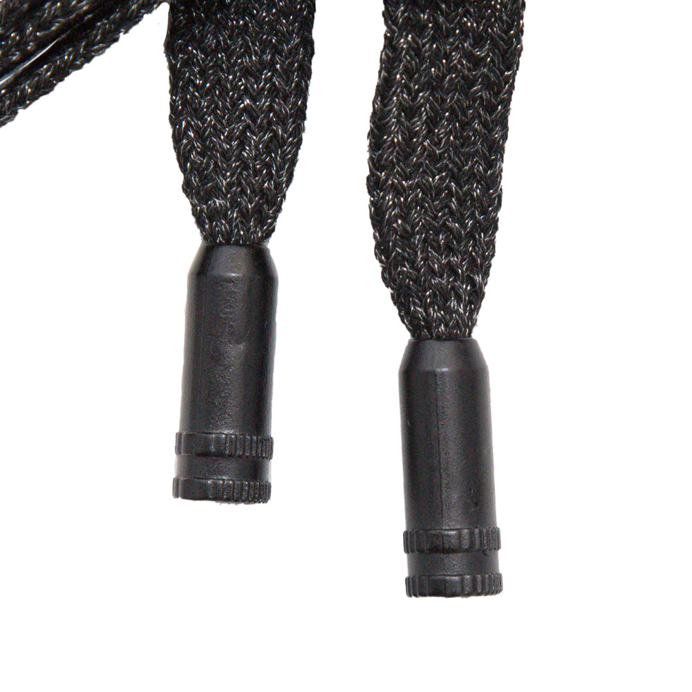 Italian Metallic Black Drawstring - 52" Detail