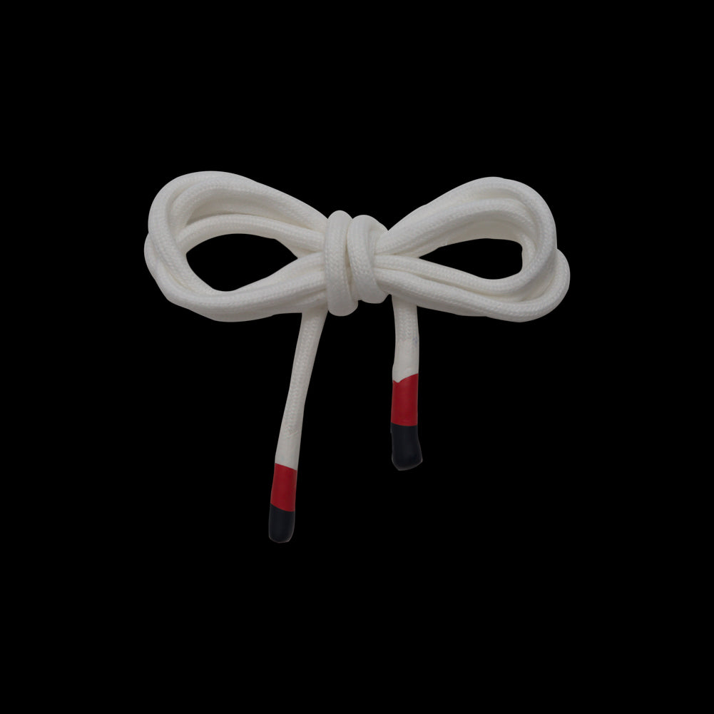 Italian White Drawstring with Navy and Red Tips - 52"