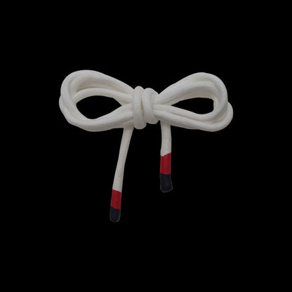 Italian White Drawstring with Navy and Red Tips - 52"