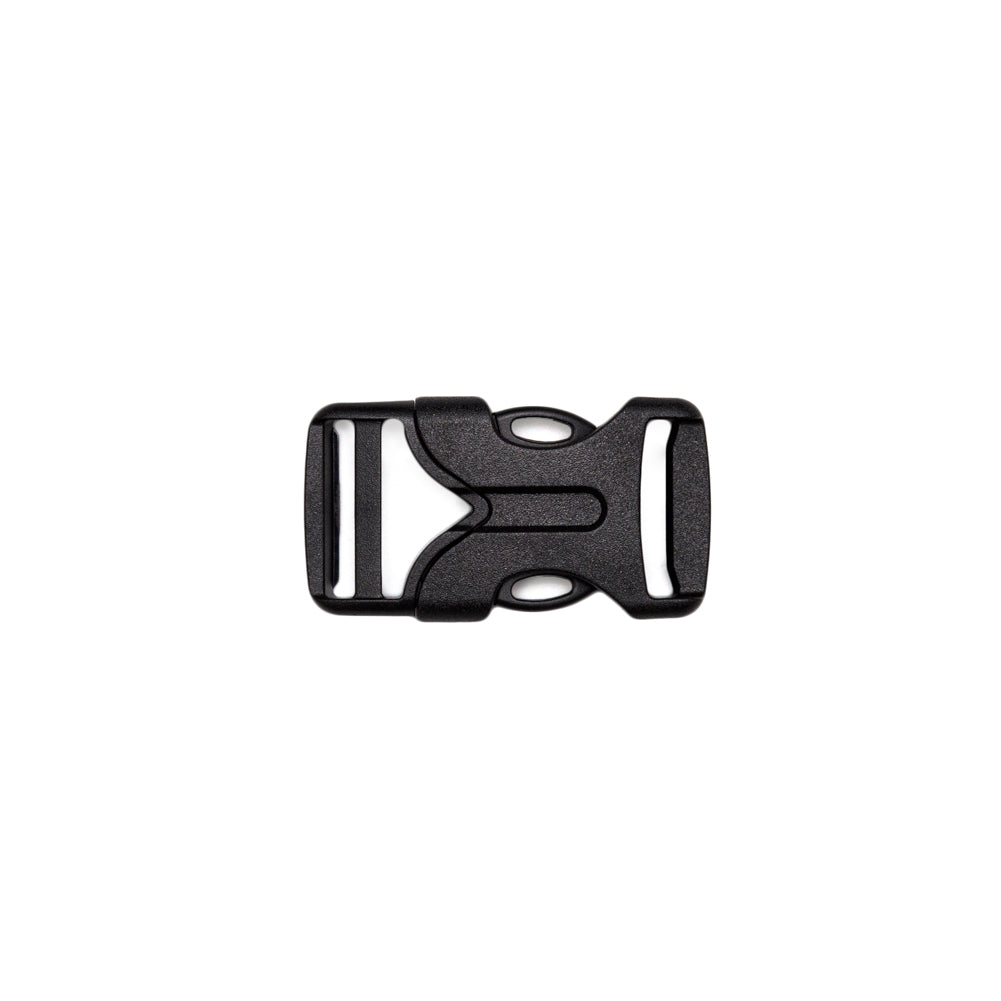Italian Black Plastic Release Buckle - 2.375" x 1.25" Detail