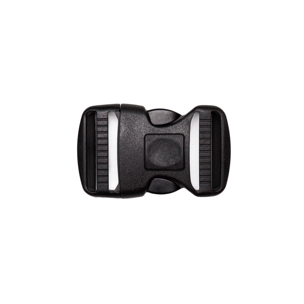 Italian Black Plastic Release Buckle - 3" x 1.75" Detail