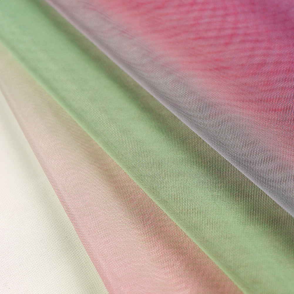 Ombre Shadow Tulle - Sea Pink, Green and Angel Falls Full