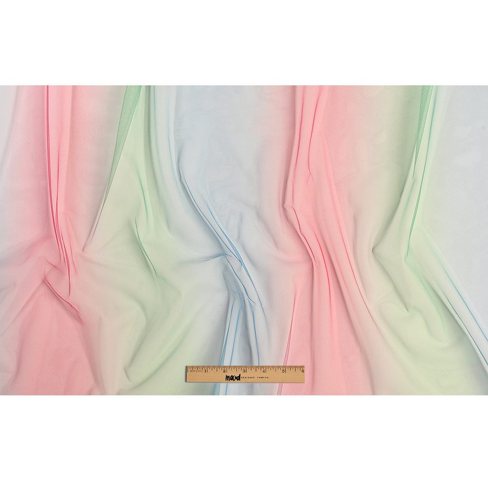 Ombre Shadow Tulle - Sea Pink, Green and Angel Falls Drape