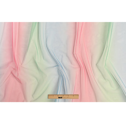 Ombre Shadow Tulle - Sea Pink, Green and Angel Falls Drape