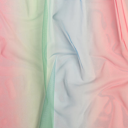 Ombre Shadow Tulle - Sea Pink, Green and Angel Falls