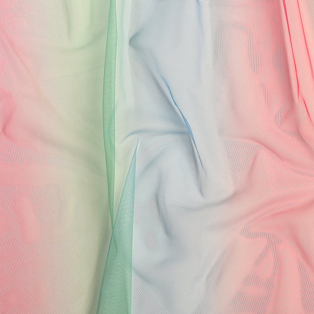 Ombre Shadow Tulle - Sea Pink, Green and Angel Falls