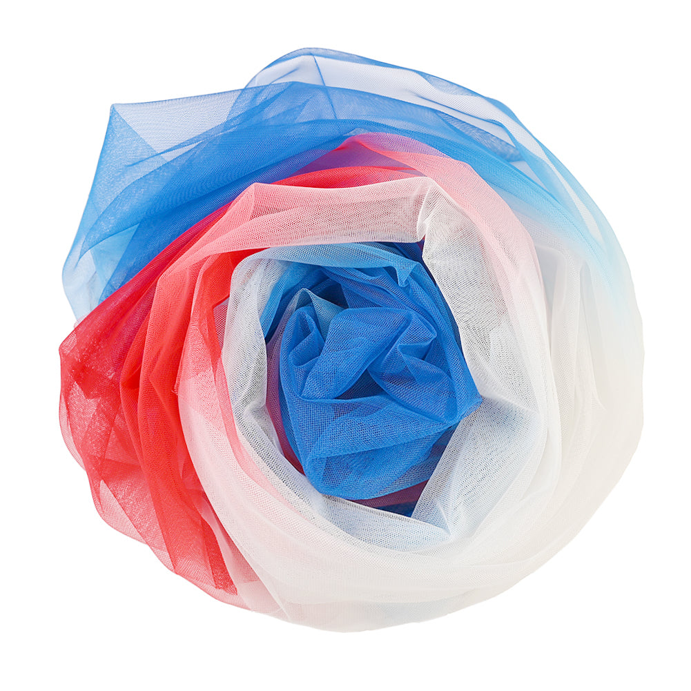Ombre Shadow Tulle - Red, White and Blue Detail