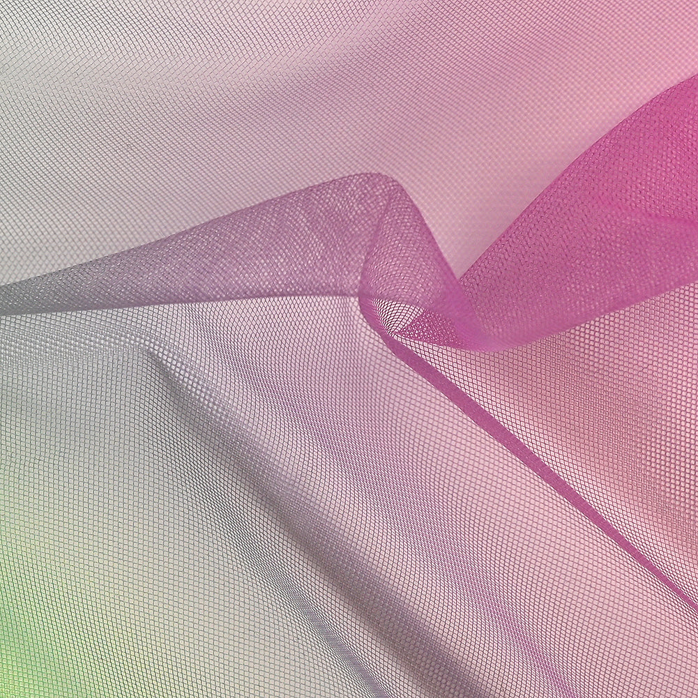 Ombre Shadow Tulle - Turquoise, Absinthe Green and Violet Folded