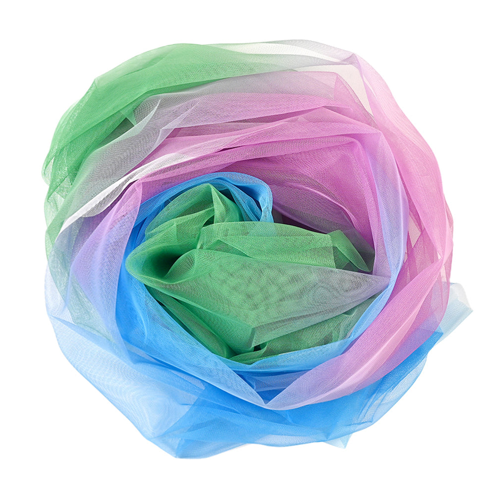 Ombre Shadow Tulle - Turquoise, Absinthe Green and Violet Detail